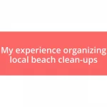 My experience organizing local beach clean-ups